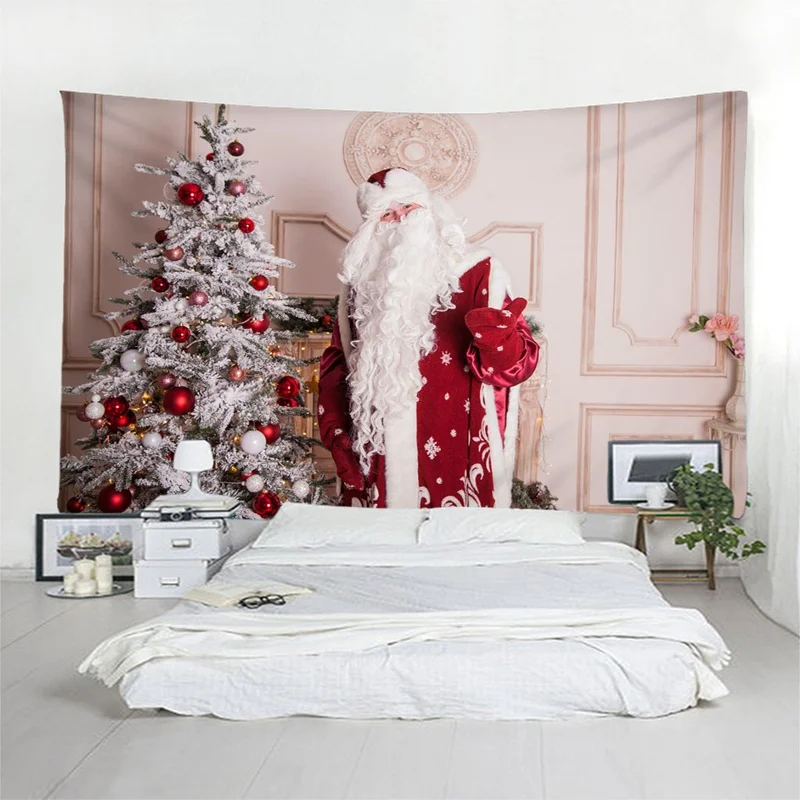 Santa Claus Tapestry Beautiful Snow Maiden Wall Hanging Tapestry High Quality 3D Coverlet Waterproof Tapestry Christmas Decor