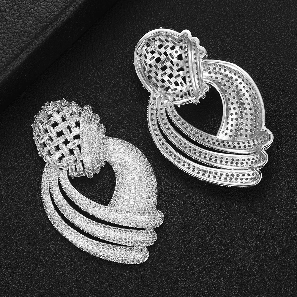 SisCathy роскошные разноцветные циркониевые геометрические Висячие серьги