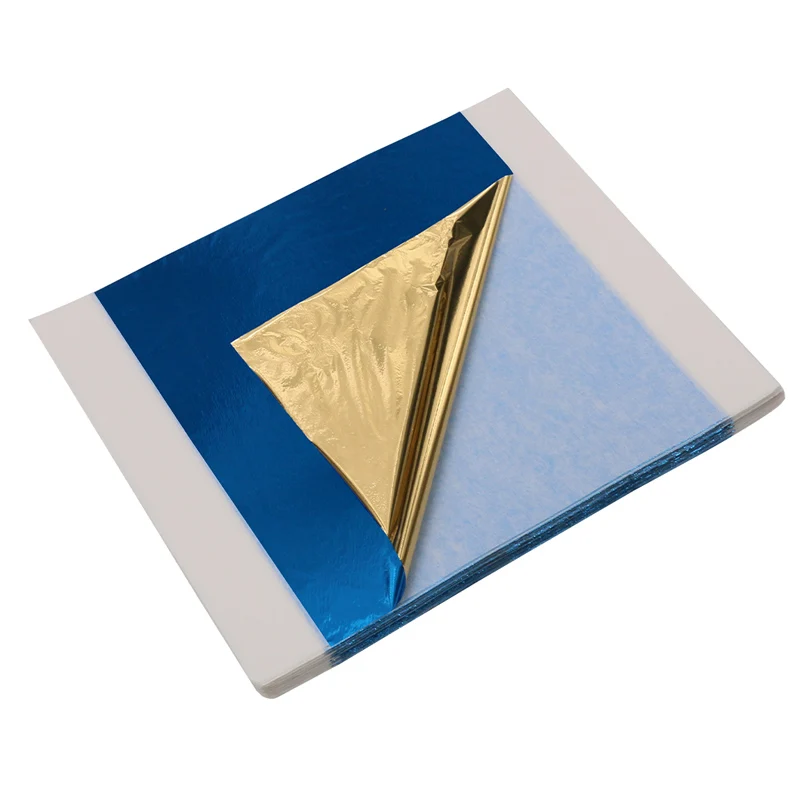 Золотые листы 14 см синяя Золотая фольга бумага для искусства и рукоделия