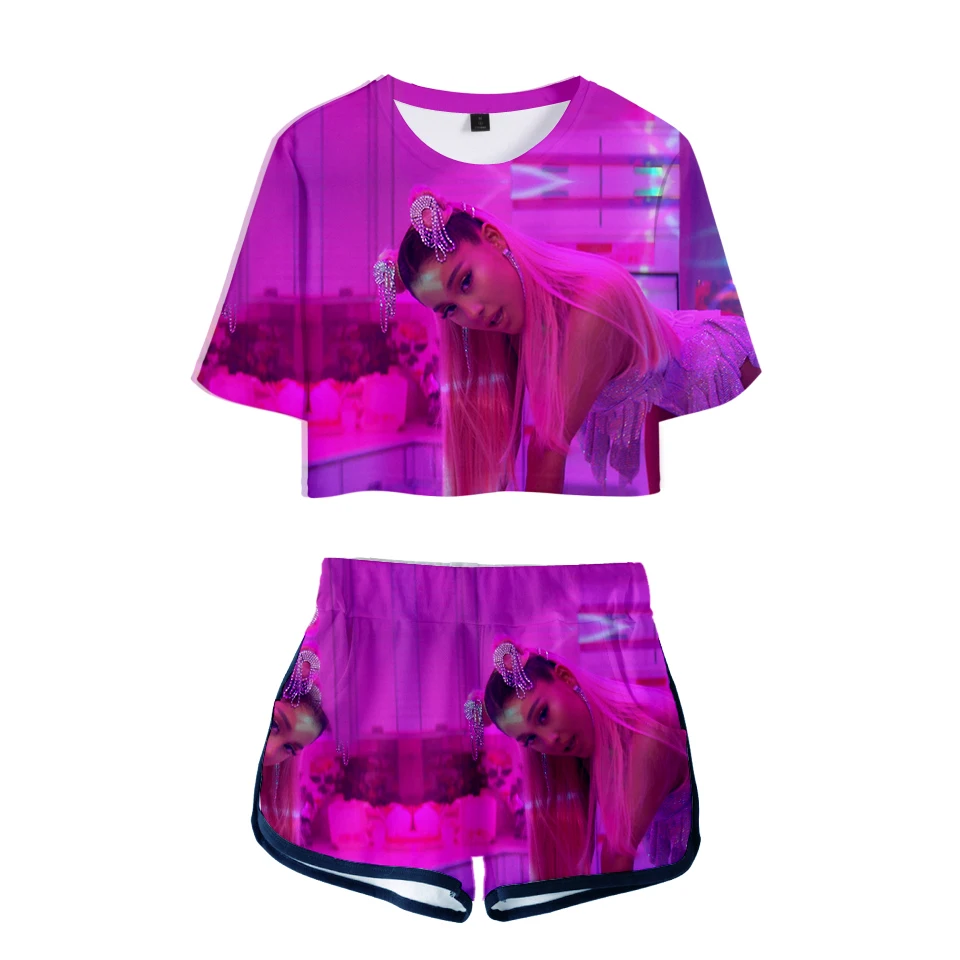 Новинка 2021 популярная футболка Ariana Grande комплект из двух предметов с 3D рисунком