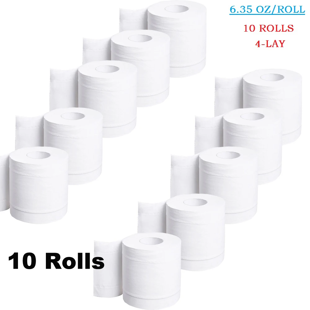 Рулон туалетной бумаги 10 рулонов 4 слоя рулон домашняя туалетная бумага