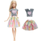 1 шт., модная одежда для кукол Барби, милая серая рубашка, радужная юбка, наряд для кукол 16, аксессуары для кукол, детские игрушки