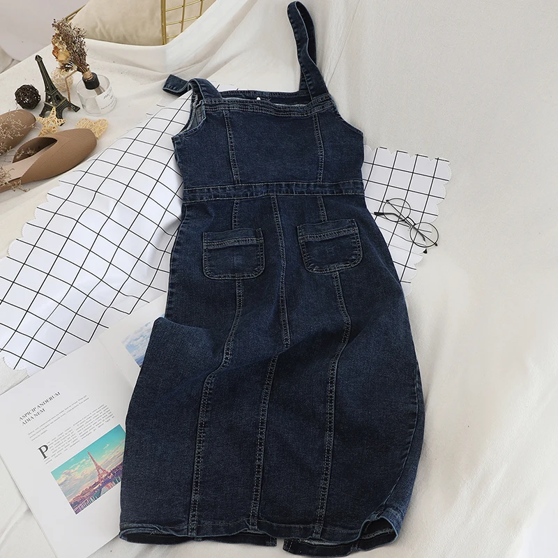 Gagarich женское платье модное джинсовое на бретелях без рукавов с пуговицами