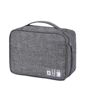 Серый New Unisex Cosmetic Bag Travel Storage Bag Organizer Solid Zipper Portable Large Capacity Storage Box - Цвет: Серый
