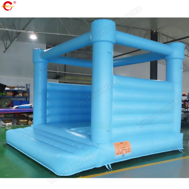 Небесно-Голубой надувной батут замок для свадьбы дешевые надувные свадебные с