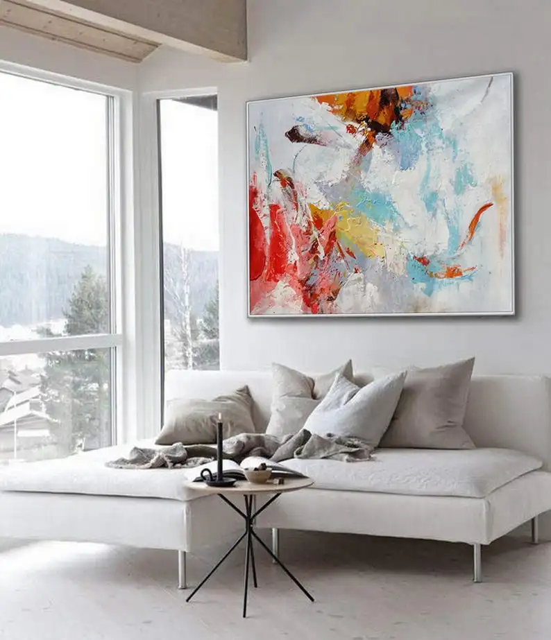 

Handmade Canvas Painting Wall Art Bright Colorful Abstract Painting Wall Pictures For Living Room Painting Large Size Wall Decor