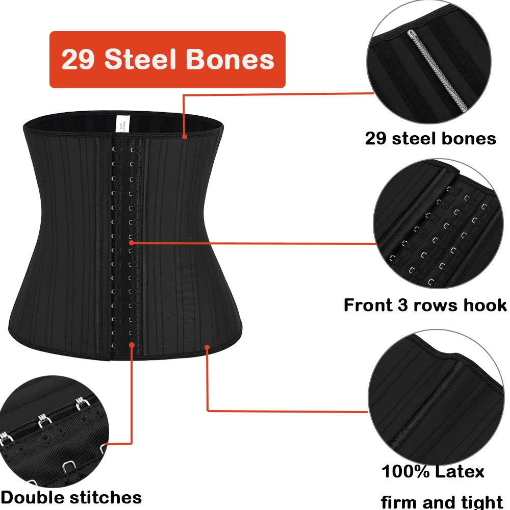 Пояс тренажер для талии из латекса HEXIN 29 стальных костей формирователь тела пояс