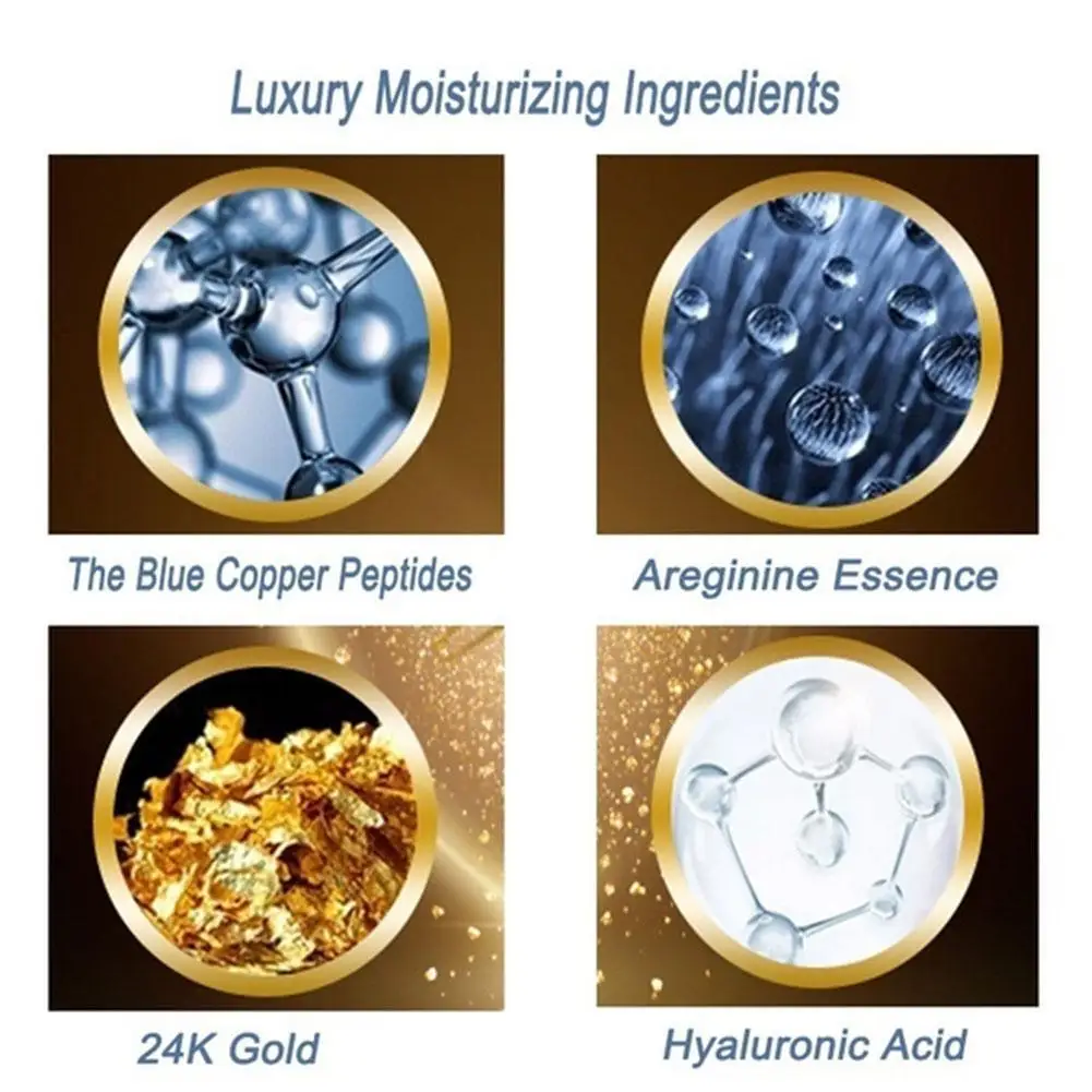 

30ml Blue Copper Peptide Stock Solution Hyaluronic Acid Gold Leaf Copper Peptide Essence Repairs Red Blood Face Serum Skin Care