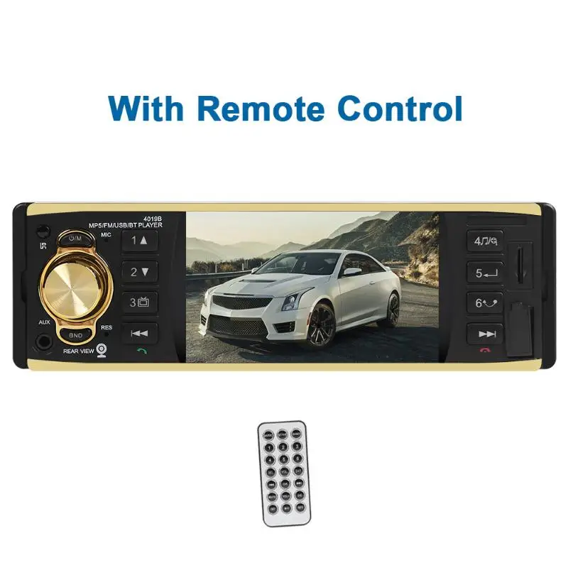 4019B 4,1 дюймов 1 Din автомагнитола аудио стерео AUX FM радио станция Bluetooth Авторадио Поддержка камеры заднего вида дистанционное управление