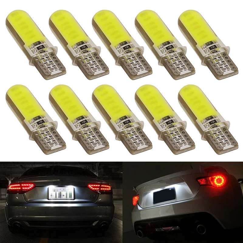 10 шт. 12SMD светодиодный W5W T10 194 168 COB Клин для лампы Парковка купол светильник Авто