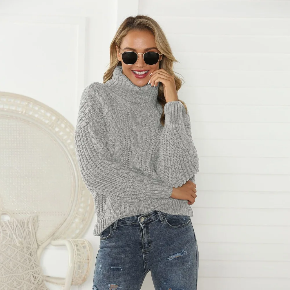 Женский свитер с длинным рукавом Луи Джейсона плотный однотонный трикотажный