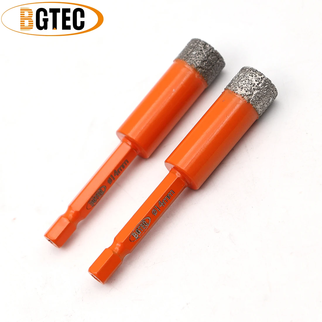 

BGTEC 2pcs 14mm Hex shank Quick-fit drilling bits Vacuum Brazed diamond drill bits for ceramie tile granite Dry hole saw