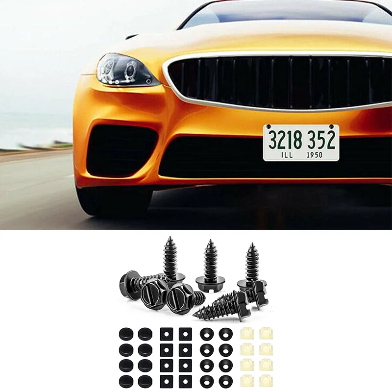 

Stainless Steel American License Plate Frame License Plate Frame Solid-Sealed Screw Fittings Screw Buckle Supporting