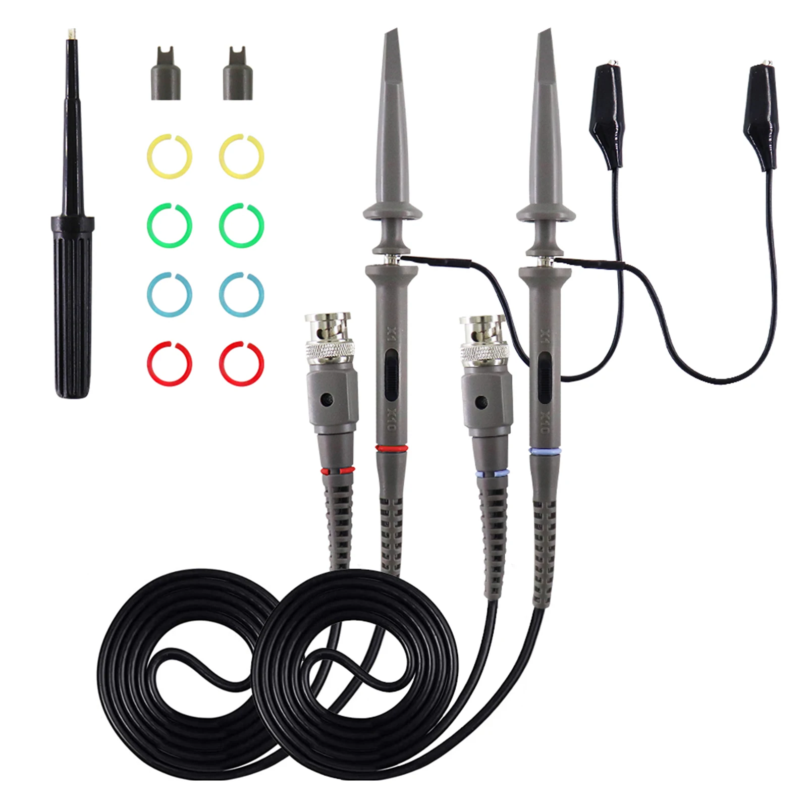 

Oscilloscope Probe with Accessories Kit 100MHz Oscilloscope Clip Probes