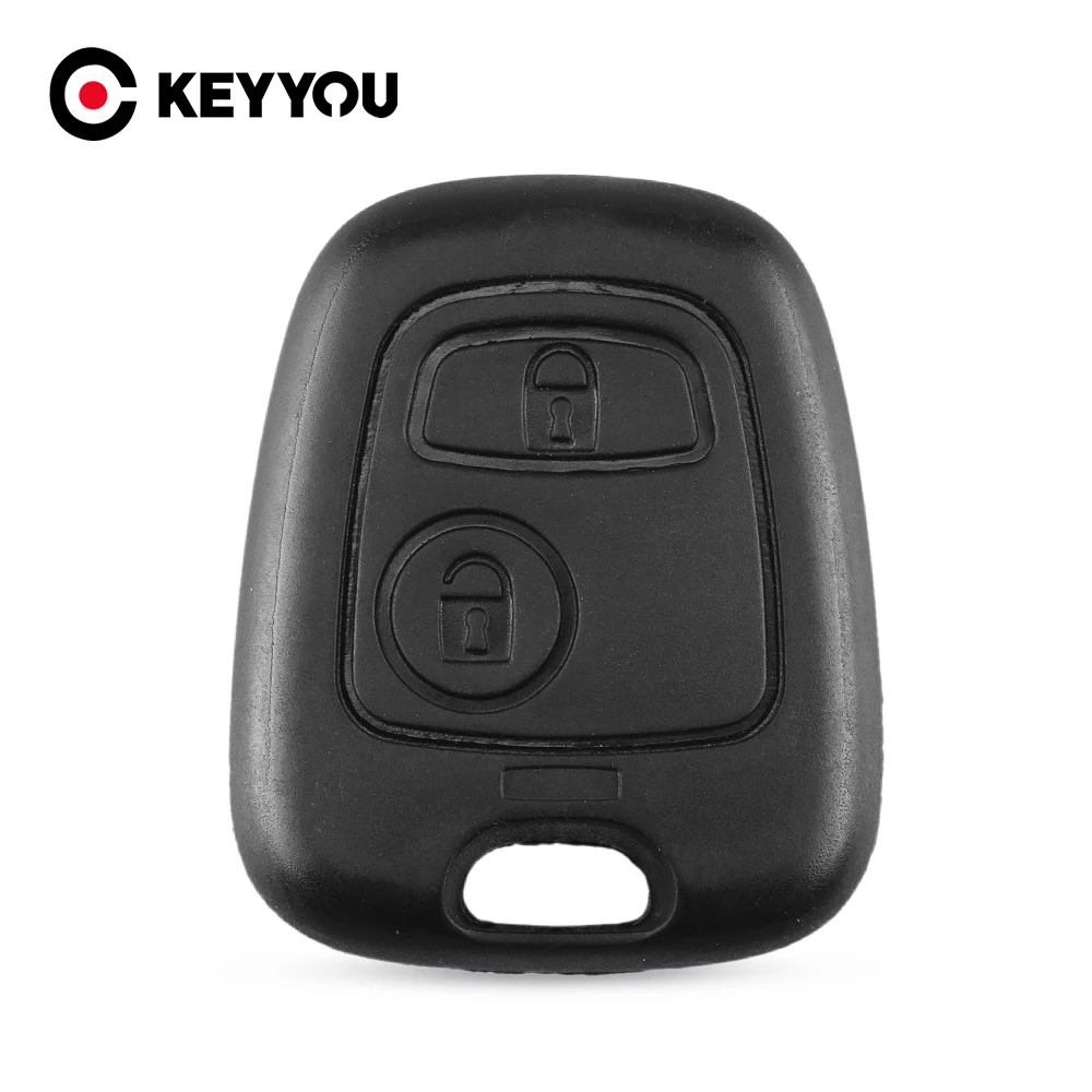 

KEYYOU 10X For Peugeot 107 206 207 306 307 407 For Citroen Key Shell Car Key Fob Replacement 2 Button Remote Cover Case