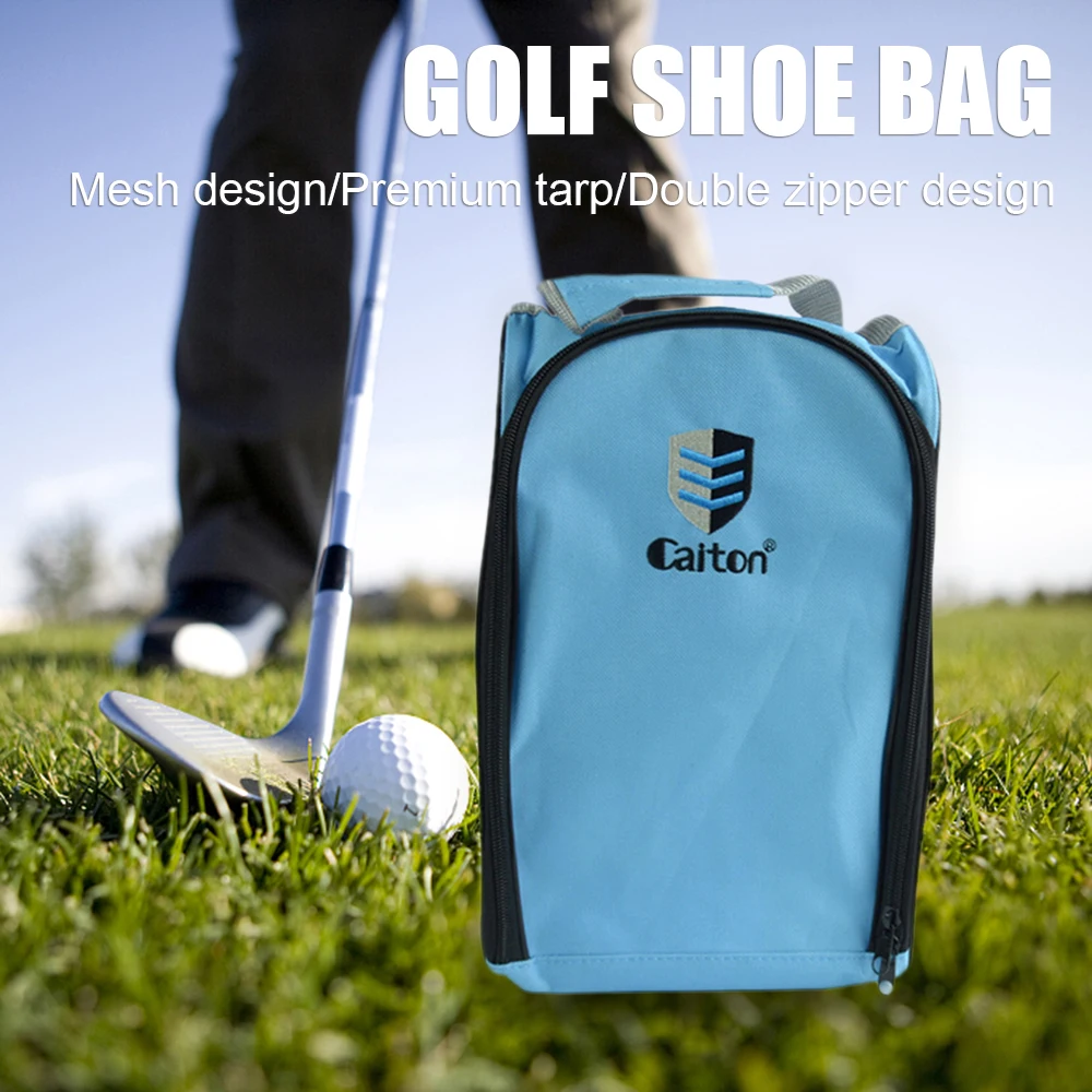 

Zippered Dustproof and Rainproof Golf Shoe Bag Sport Travel Shoe Bag with Ventilation Great Golf Gift for Men or Women