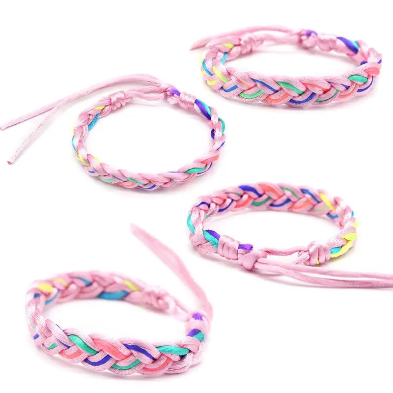 

10Pcs Handmade Colorful Nepal Woven Friendship Bracelets Adjustable Mix Colors