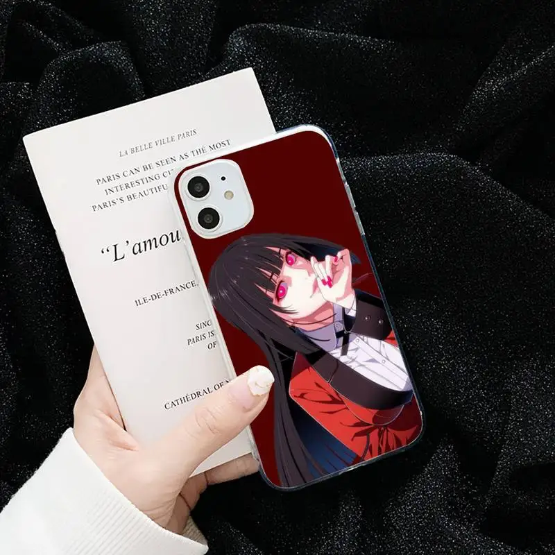 

Crazy Excitement Manga Kakegurui Phone Case Transparent for iPhone 6 7 8 11 12 s mini pro X XS XR MAX Plus cover funda shell