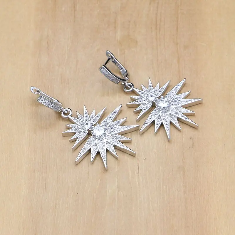 Комплекты ювелирных изделий из серебра 925 пробы с белыми Фианитами кристаллами