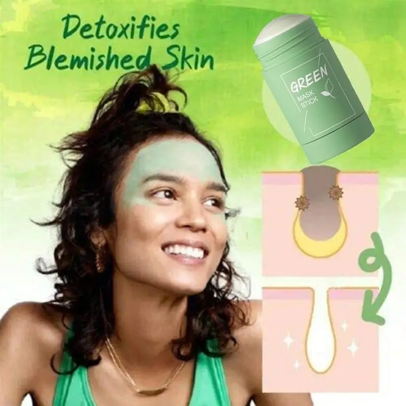 

Green Tea Purifying Clay Stick Mask Oil Control Solid Mask Deep Cleaning Moisturizing Mask