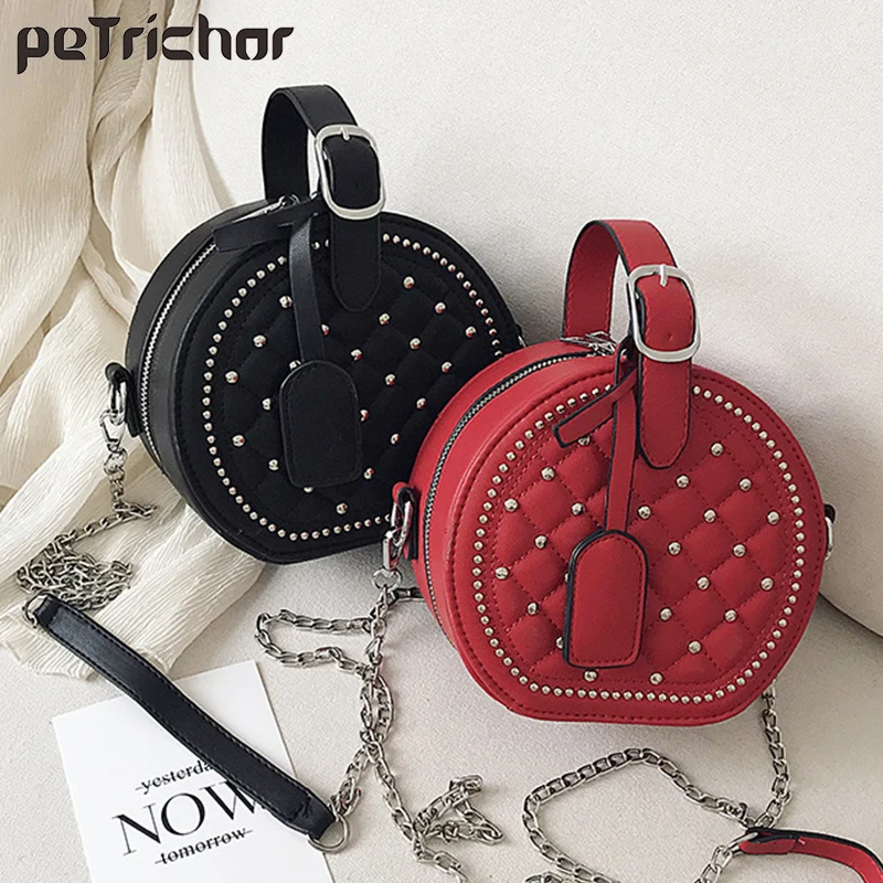 Брендовая круглая сумка на плечо для женщин Сумочка через Женский мессенджер из