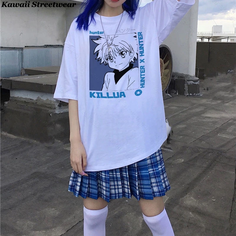Обувь в стиле аниме Hunter x hunter хоть футболка для Для женщин e девочек Kawaii милые Harajuku