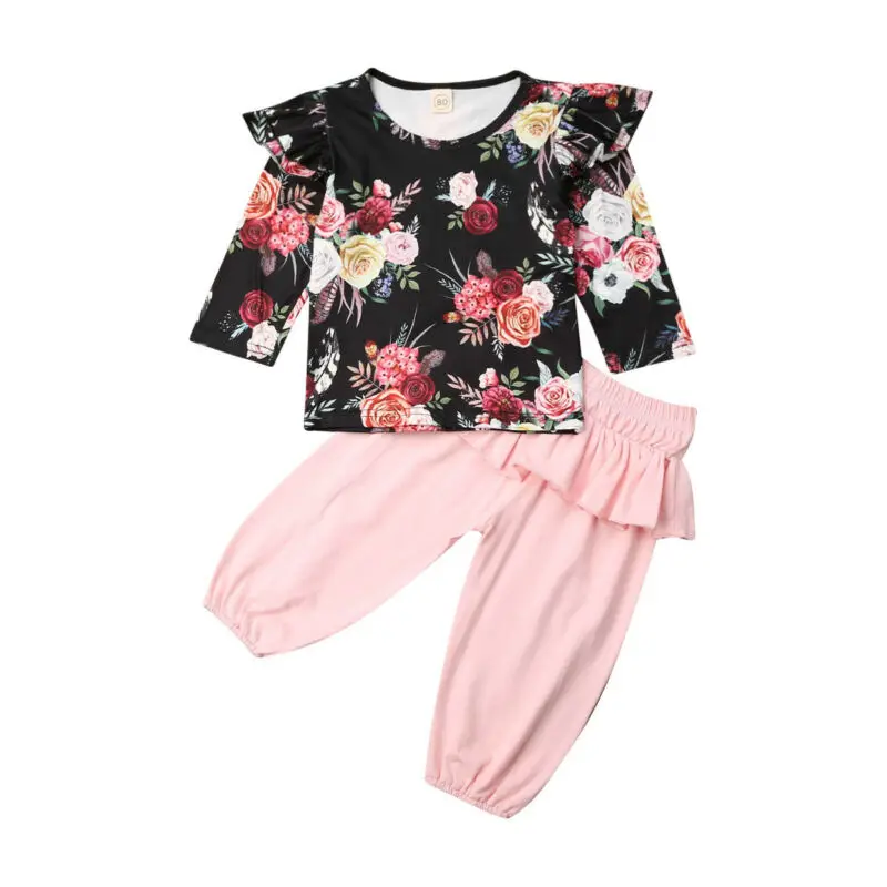 Pudcoco новорожденных для маленьких девочек осенняя одежда с длинными рукавами топы