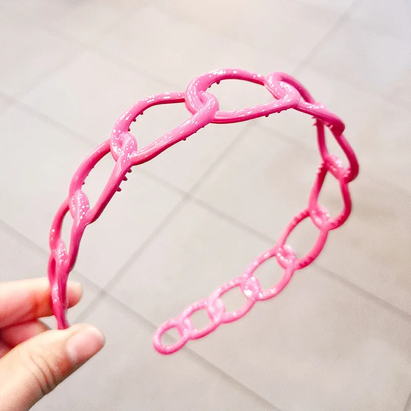 Повязка на голову женская с вырезами модный пластиковый нескользящий однотонный