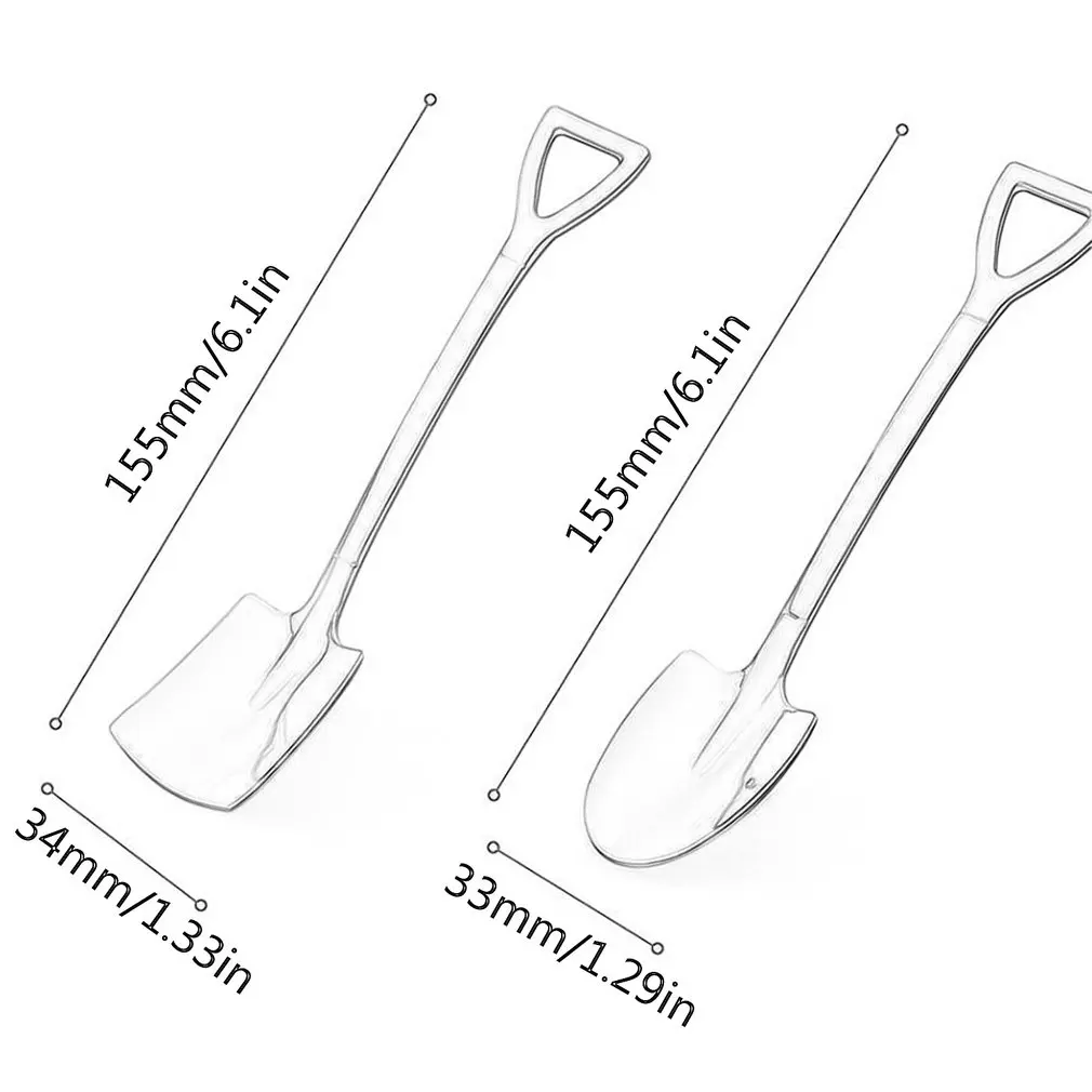 

304 Stainless Steel Spade Type Watermelon Spoon Coffee Spoon Corrosion Resistant Not Easy To Bend Mirror Polishing