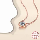 Роскошное ожерелье Geoki из стерлингового серебра 925 пробы цвета розового золота с прекрасной огранкой 0,5-1 карат D милый Муассанит в форме пузырька кулон ожерелье