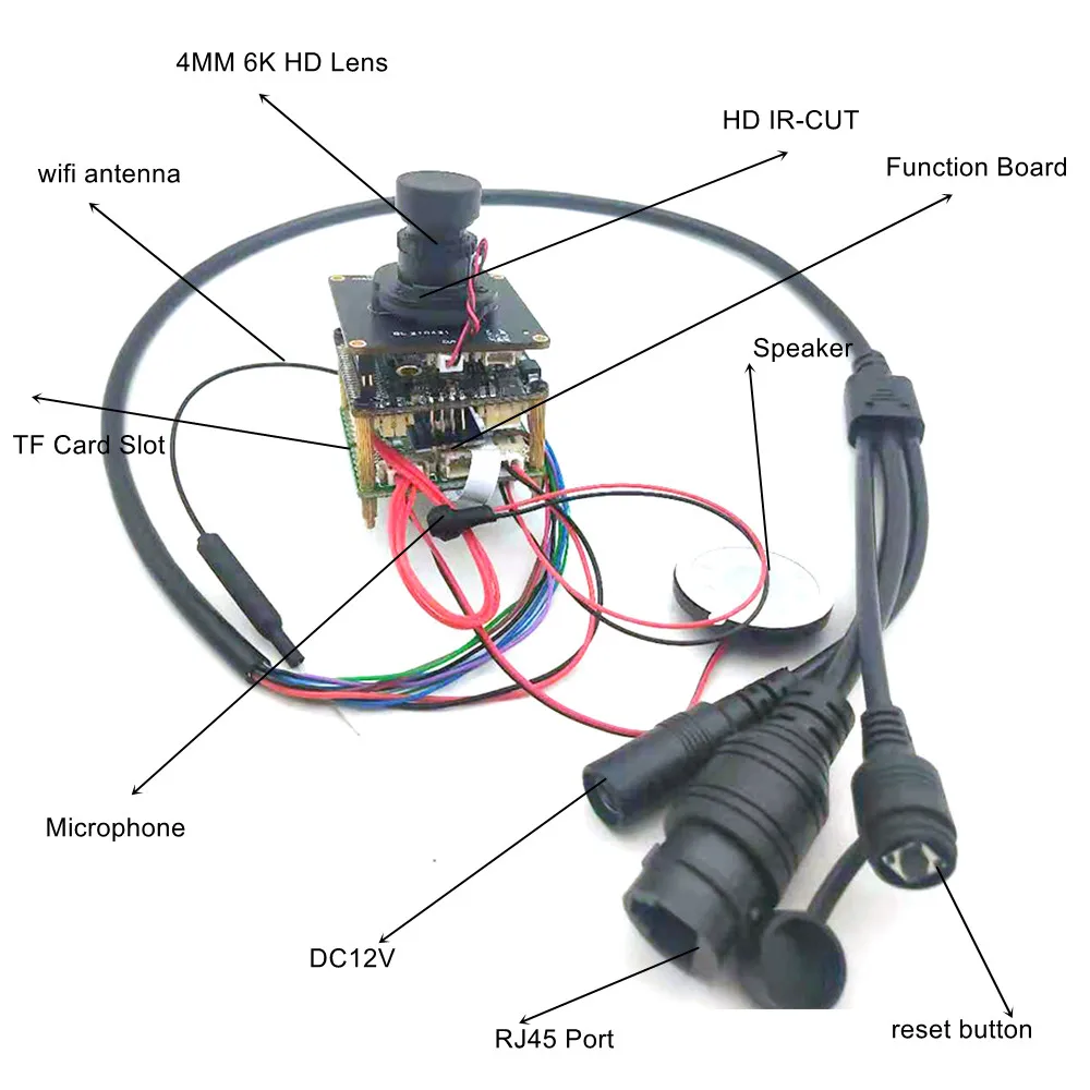 Camhi 4K Wi-Fi IP-камера 2-стороннее аудио Ultra HD Starlight CCTV Security Sony IMX415 AI Motion Detection TF Card Onvif