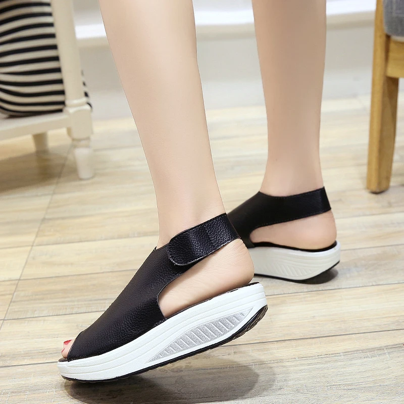 

Sooneeya Women Buckle High Heels Shoes Size 43 Platform Wedges Female Peep Toe Heel Pumps Flock Party Wedding Shoe Sandals Mujer