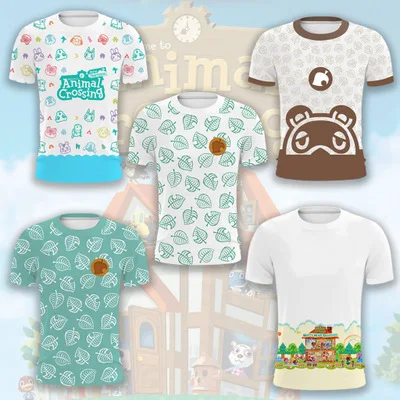 

Anime Animal Crossing: New Horizons cosplay adult Cute cartoon animal t-shirt Round neck Top Cotton Summer short sleeve costume