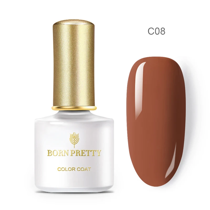 C08 BORN PRETTY чистый цветной гель для ногтей, лак для ногтей, цветной лак для ногтей, отмачиваемый УФ светодиодный Гель-лак, базовое верхнее покрытие, 6 мл для маникюра своими руками - Цвет: C08