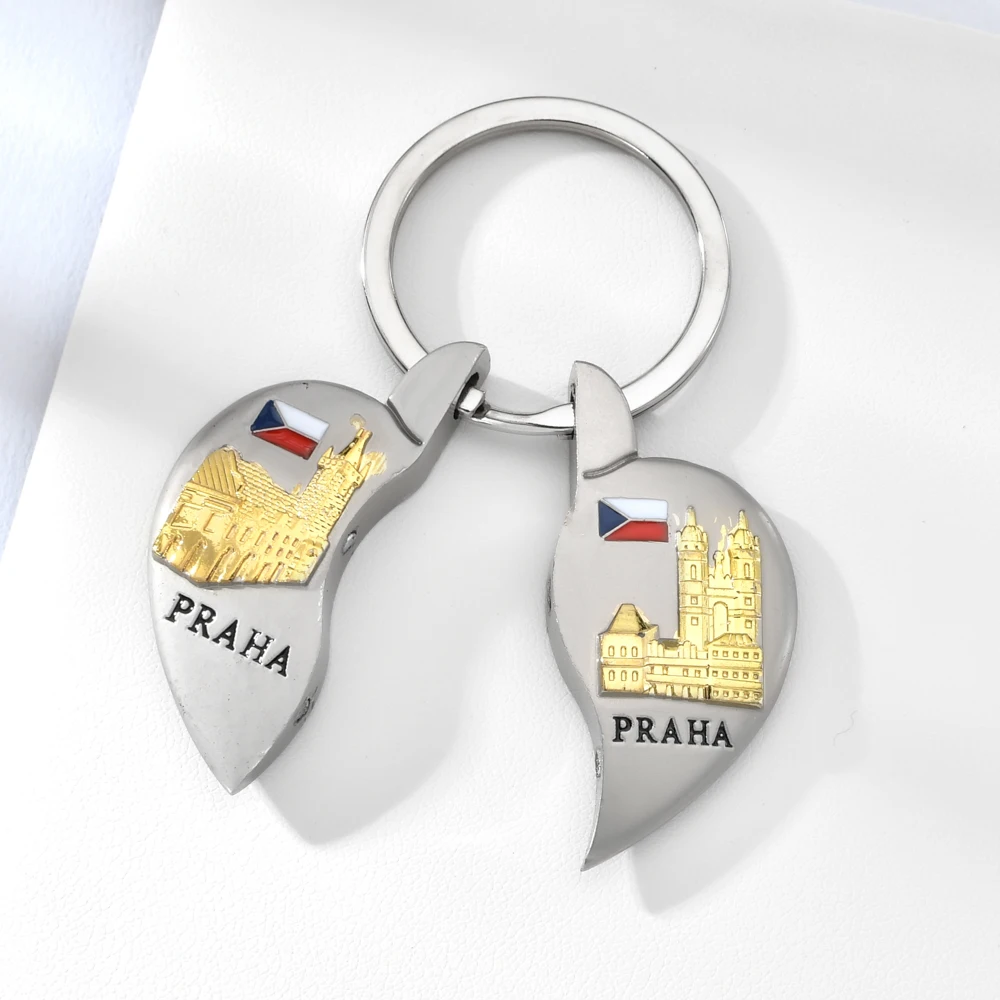 Vicney, романтичный брелок Praha, высокое качество, в форме сердца, брелок для влюбленных, Praha, путешествия, сувенир для мальчика, друга, подарок, брелок