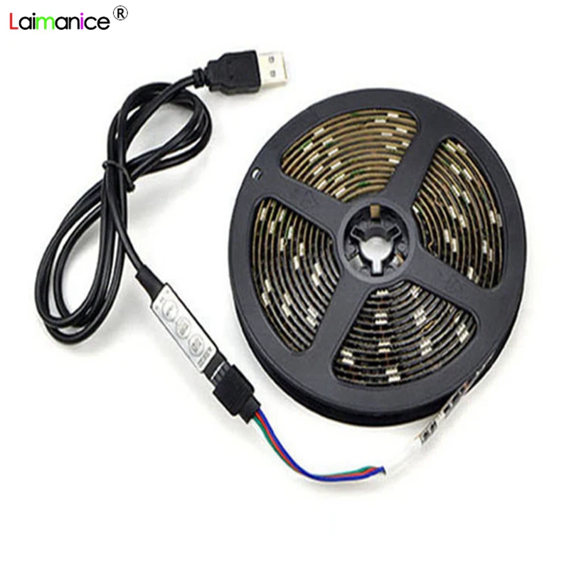 USB RGB Светодиодная лента Водонепроницаемая 5 в 5050 SMD 30led/m полоса света с