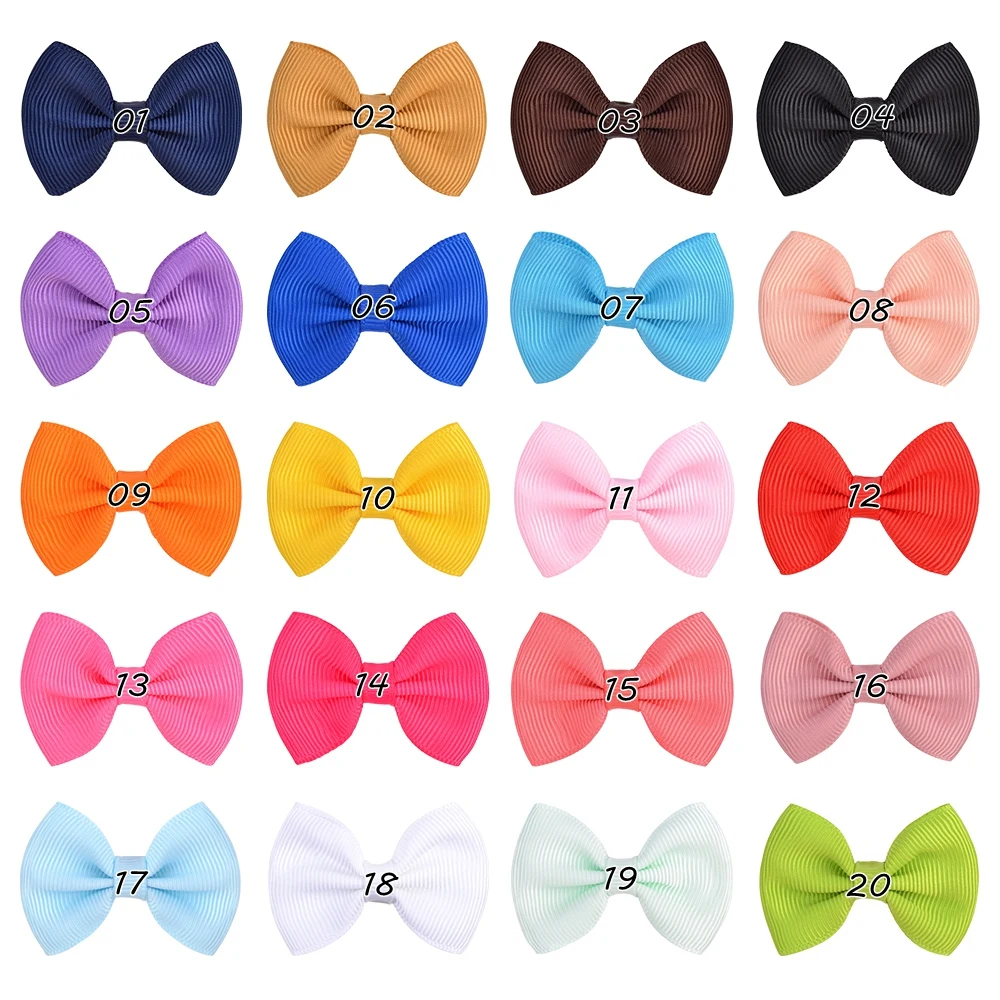 

20pcs/lot Sweet Candy Colors Hair Bows With Clips Mini Hairgrips Girls Boutique Hairpins Headwear Hair Accessories For Children