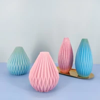 diy pear shaped candle mould 3d plastic striped tapered mold soy wax candle mold handmade soap handcraft ornaments fondant mold