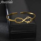 Персонализированный браслет Atoztide с именем под заказ номер 8, модный браслет из нержавеющей стали для женщин, золотые ювелирные изделия, подарок на день рождения