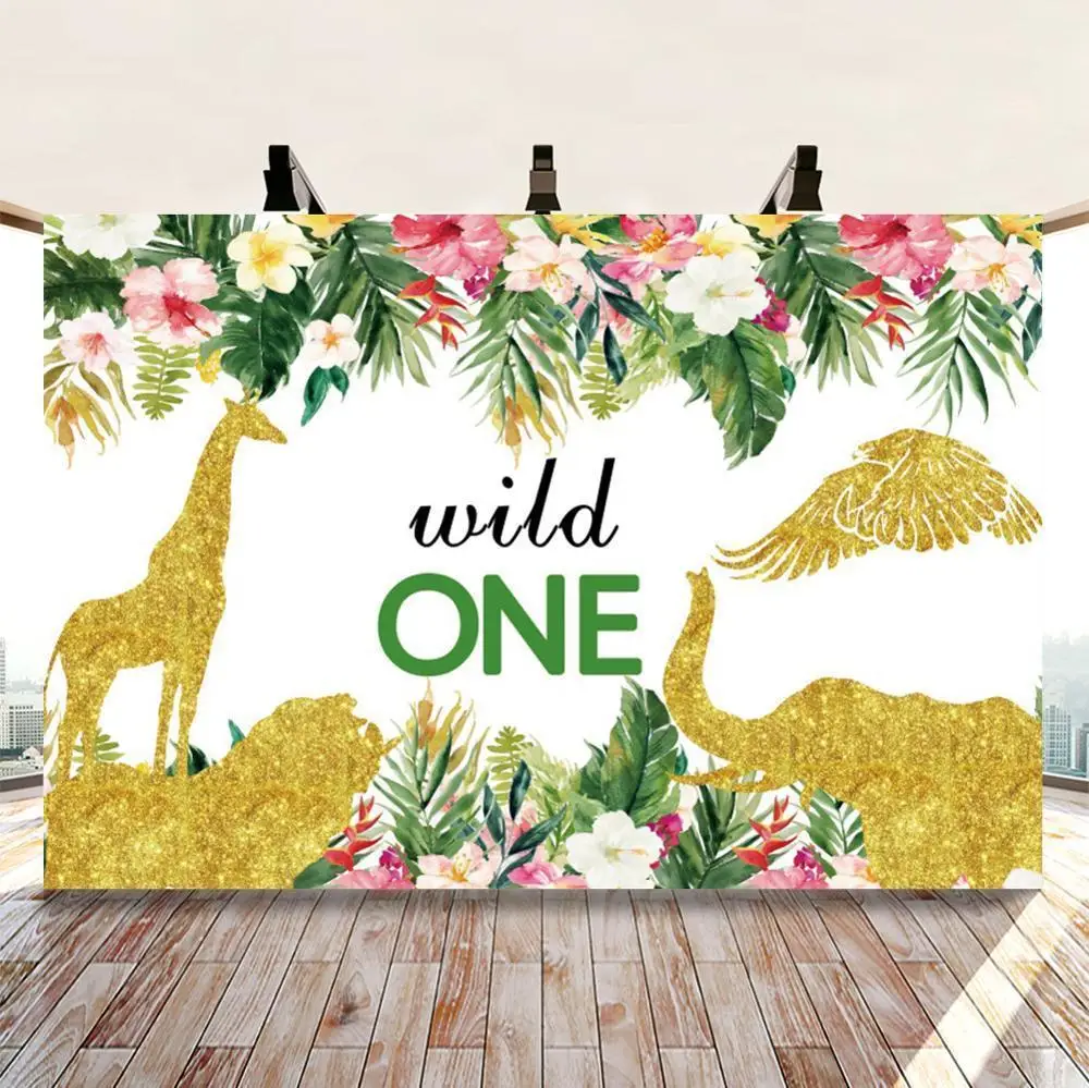 

Tropical Jungle Forest Wild Animal Safari Party Newborn Baby Shower 1st Birthday Backdrop Vinyl Custom Photography Background
