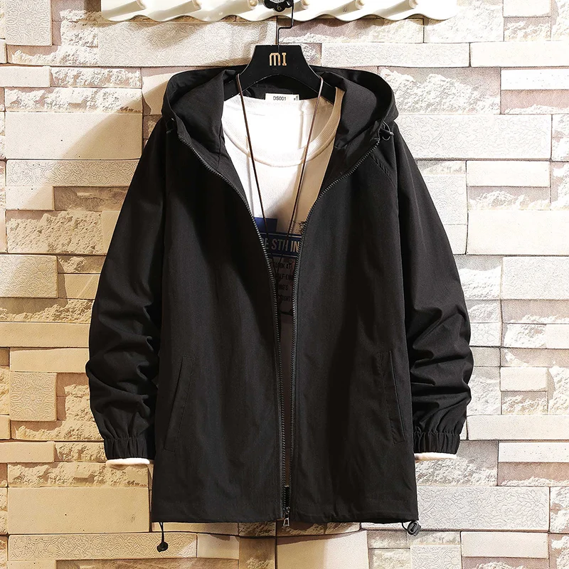 

Mens Jacket Spring Autumn New Casual Jacket Mens Slim Fit Hooded Jacket Bomber Jacket Men Windbreaker Jacket