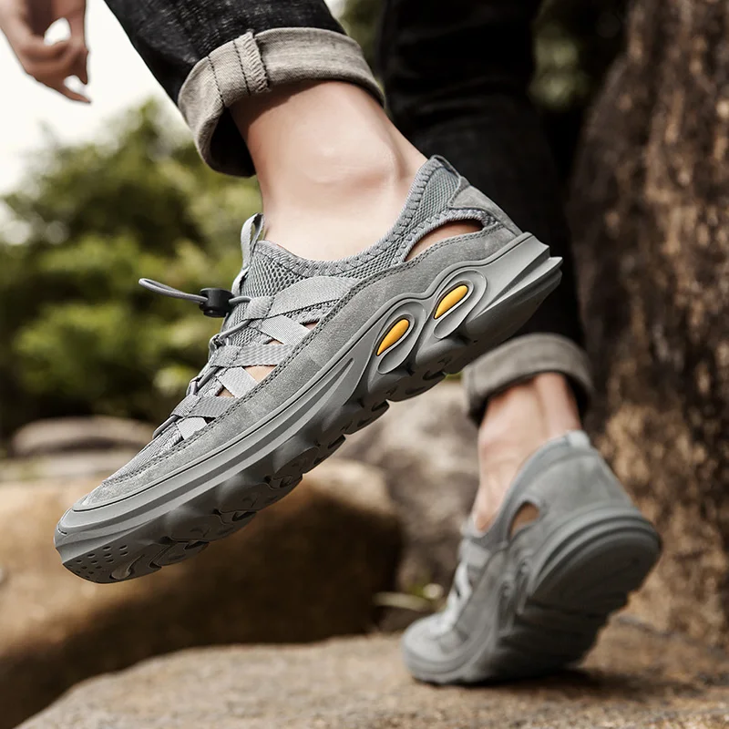 

2021 New Summer Men's Sneaker Sandals Fashion Slipper Casual Roman Sandals Breathable Outdoor Sport Beach Sandals Men Sandals