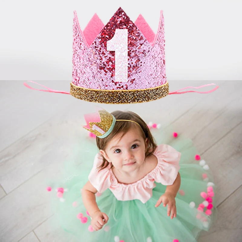 Милые серебряные шляпы в виде короны на день рождения для детей и мальчиков один