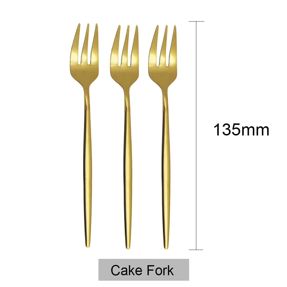 6Pcs Black Cake Fork Set Stainless Steel Tableware For Fruit Salad Colourful Flatware Cutlery Party Restaurant Supplies | Дом и сад