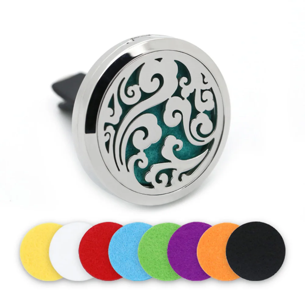 

BOFEE 316L Stainless Steel Cloud Aroma Essential Oil Diffuser Locket Aromatherapy Vent Clip Vent Magnet Perfume Oil Jewelry 30mm