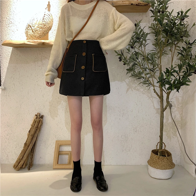 Мини юбка с высокой талией сексуальная Женская Весенняя коллекция 2019 винтажная