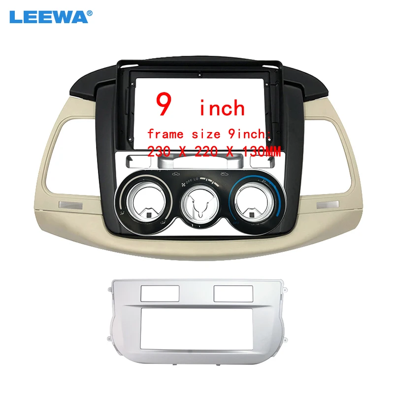 

LEEWA автомобильный стерео 9 "большой экран 2Din рамка-адаптер для Toyota Innova Crysta Dash Audio фитинг Панель рамка Комплект # CA6506