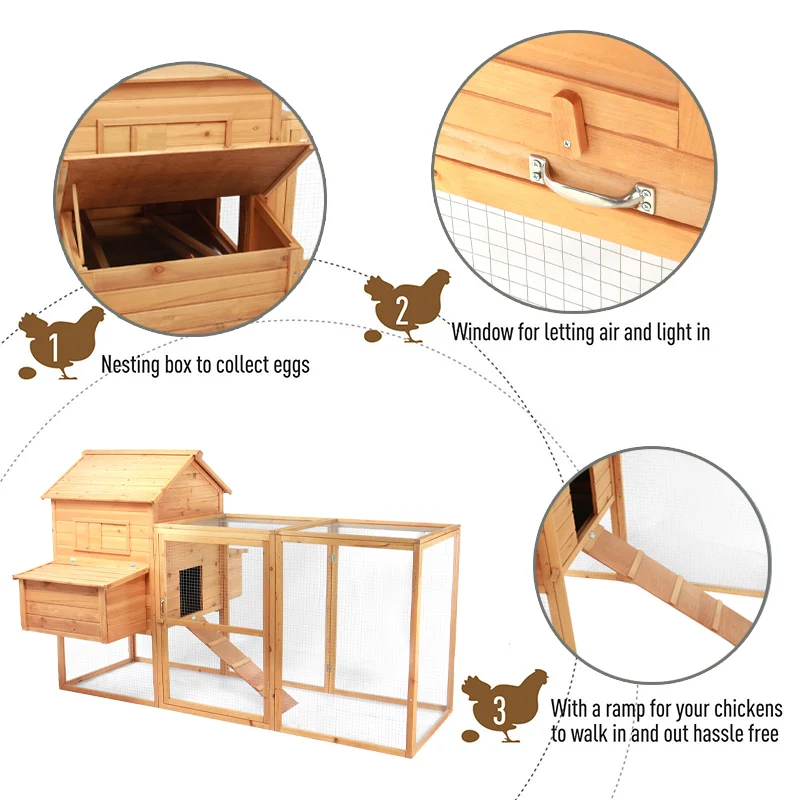 

Large Outdoor Wood Chicken Coop Houses Anti-corrosion Wood Rabbit Cage Rainproof Shed Domestic Chicken Cage Wooden Chicken House