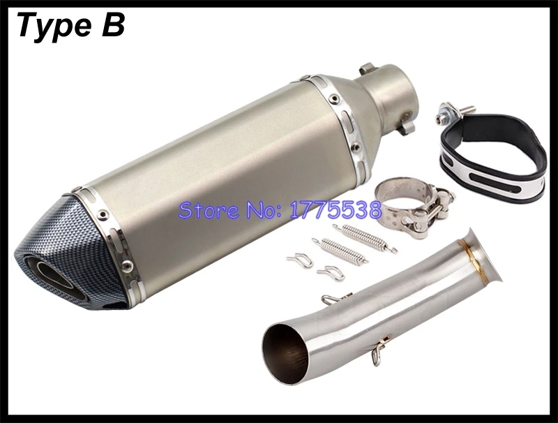 Мотоцикл выхлопной трубы ссылку для KTM Duke 125/250/390 KTM RC125/390- углерода Цвет мото глушитель выхлопных газов - Цвет: B