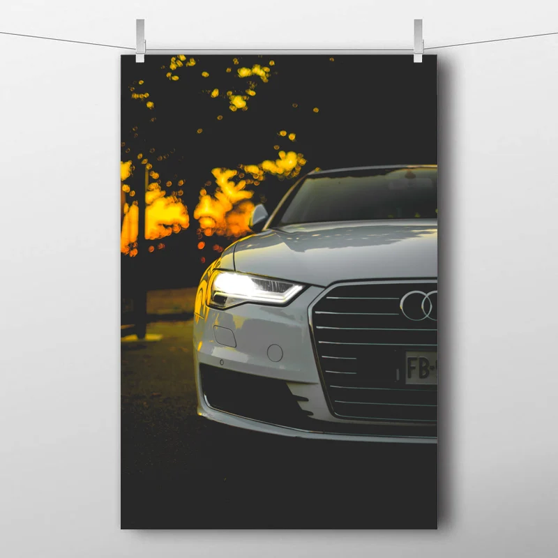 Картины с прокруткой из массива дерева автомобиль суперкар вид спереди движение